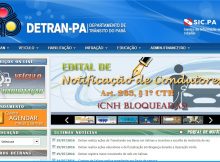 Consulta de Multas e CNH no Detran de Pará (imagem do site Detran do Pará)